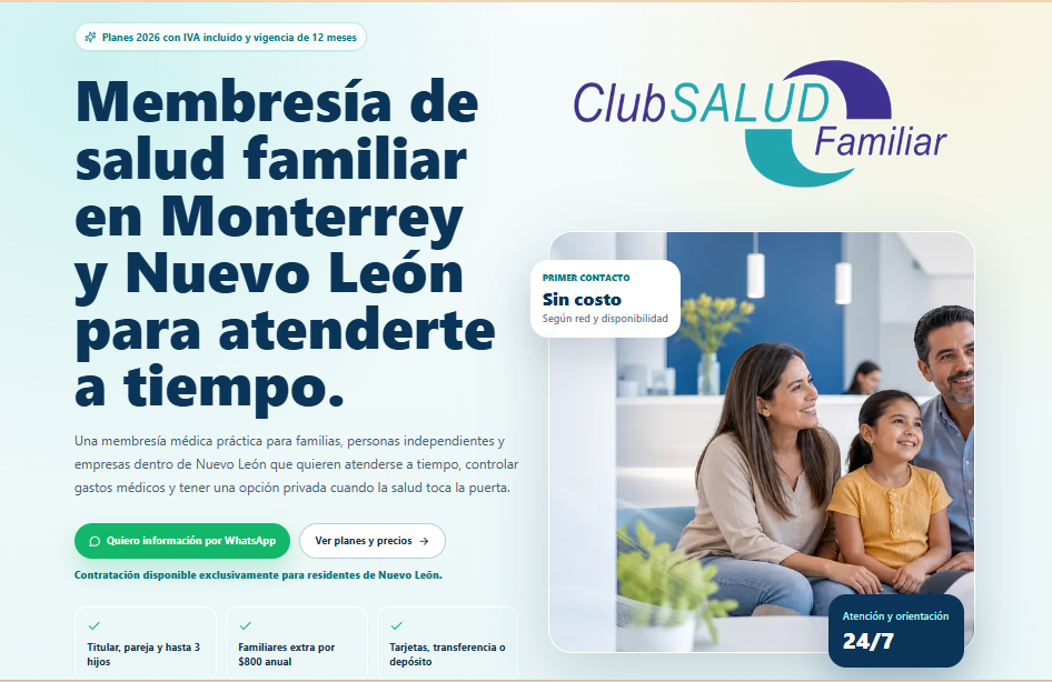 Página de inicio de Club Salud Familiar